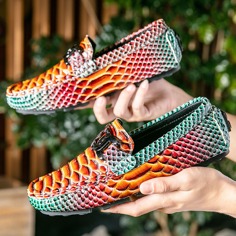 Pantofi de șofat din piele artificială, talpă din cauciuc, vârf rotund, toc mic 1–3 cm, cusuti manual