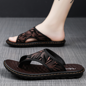 Мъжки джапанки, дишащ горен слой от плат, гумена подметка, отворен пръст, ежедневни летни чехли