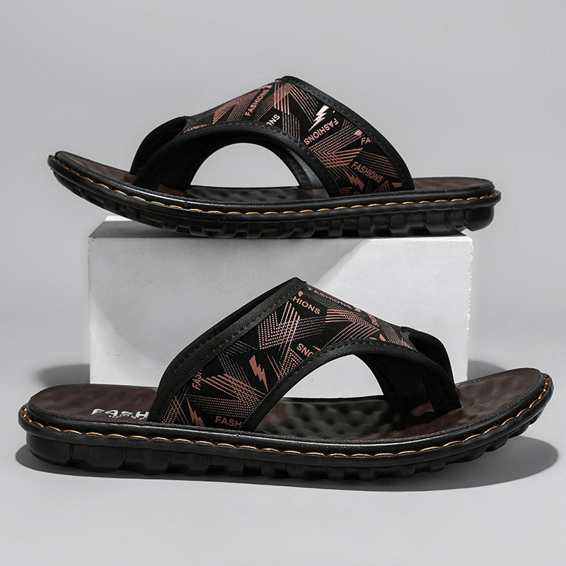 Мъжки джапанки, дишащ горен слой от плат, гумена подметка, отворен пръст, ежедневни летни чехли