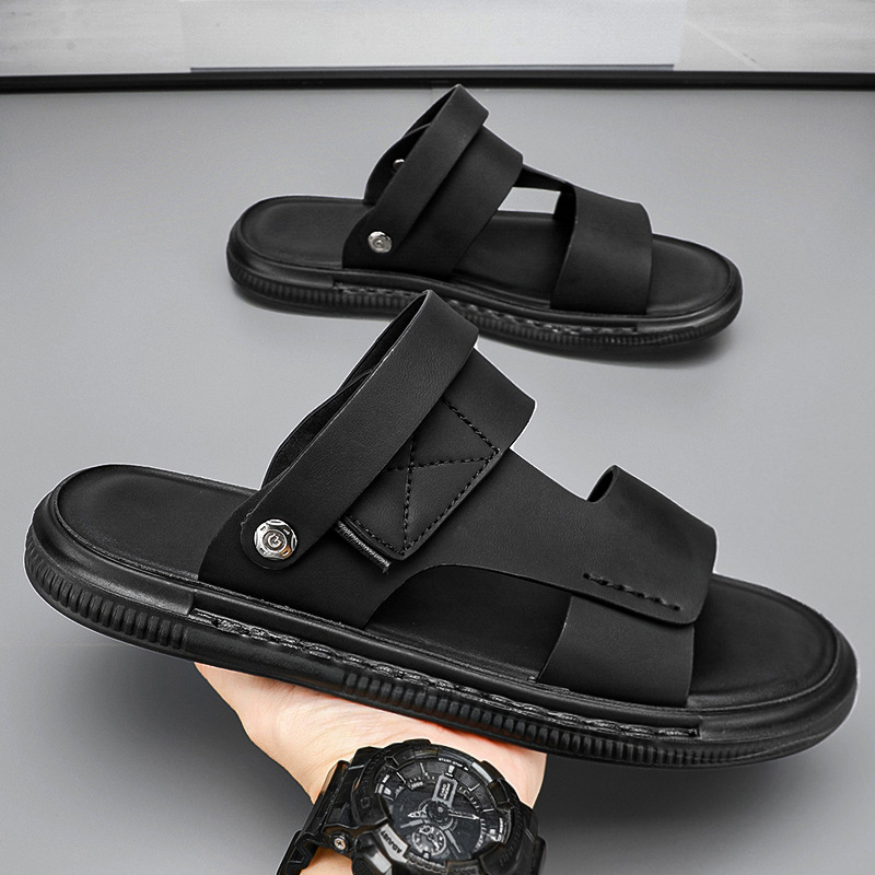 Мъжки летни сандали: изкуствена кожа горна част, EVA подметка, стил свободен, за открито