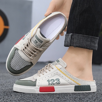 Мъжки спортни сандали с гумена подметка, връзки, летен модел 2025