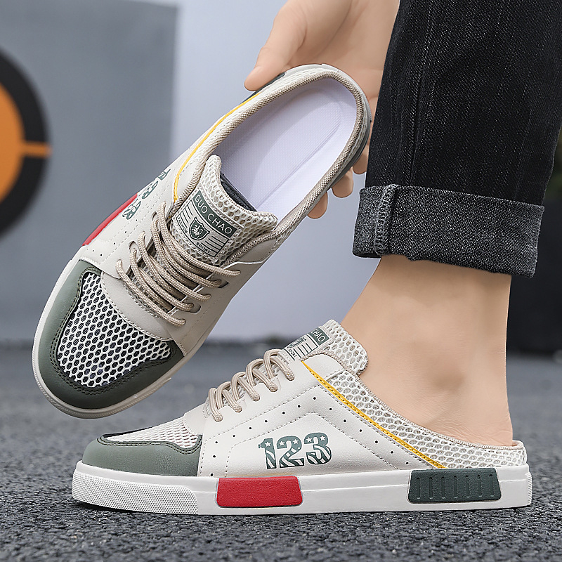 Мъжки спортни сандали с гумена подметка, връзки, летен модел 2025