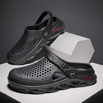 Sandalai su perforuotu EVA viršumi, guminė padas, laisvalaikio stilius, uždaras pirštas, vulkanizuota konstrukcija, 2024 m. vasara