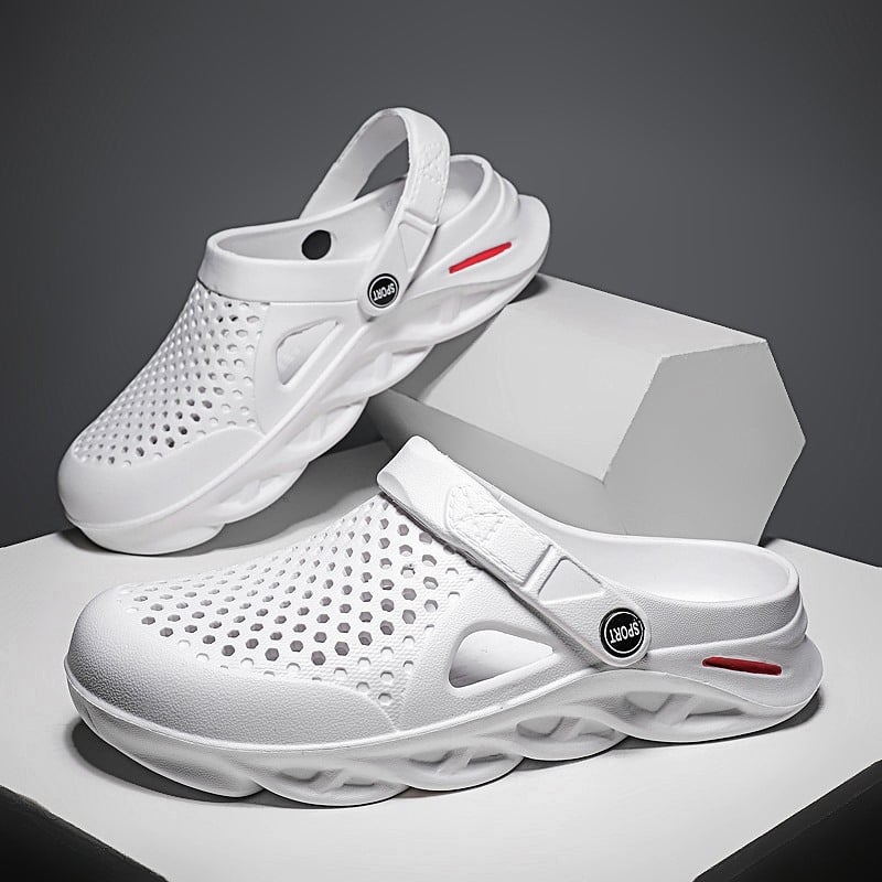 Sandalai su perforuotu EVA viršumi, guminė padas, laisvalaikio stilius, uždaras pirštas, vulkanizuota konstrukcija, 2024 m. vasara