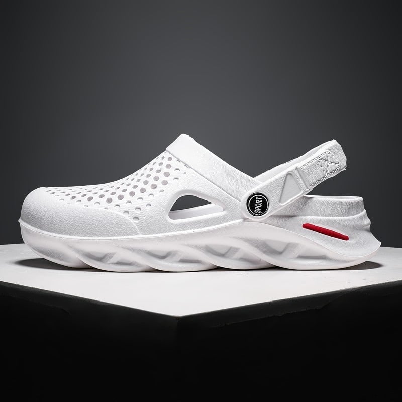 Sandalai su perforuotu EVA viršumi, guminė padas, laisvalaikio stilius, uždaras pirštas, vulkanizuota konstrukcija, 2024 m. vasara