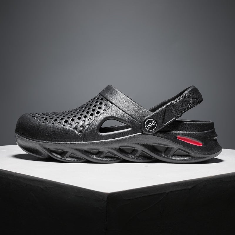 Sandalai su perforuotu EVA viršumi, guminė padas, laisvalaikio stilius, uždaras pirštas, vulkanizuota konstrukcija, 2024 m. vasara