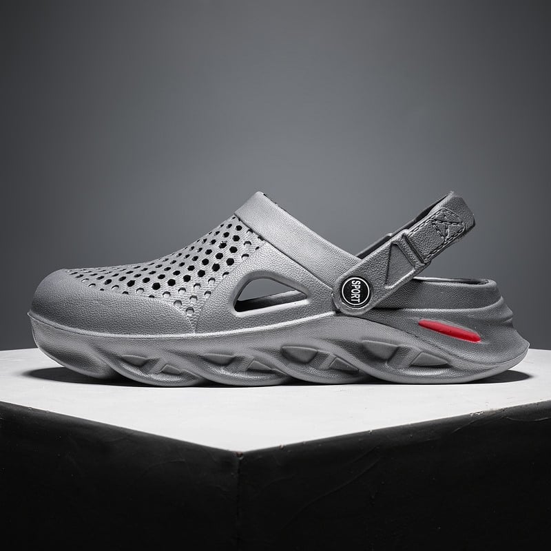 Sandalai su perforuotu EVA viršumi, guminė padas, laisvalaikio stilius, uždaras pirštas, vulkanizuota konstrukcija, 2024 m. vasara