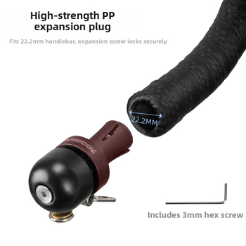 Maanteejalgratta juhtraua helin koos kõverdatud pistikuga, ROCKBROS, vasksegust kate + alumiiniumpõhi + plastik pistik, unisex