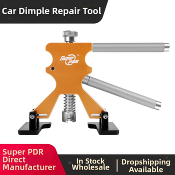 Automobilio įdubų taisymo įrankių rinkinys su traukimo įrankiu – Prekės ženklas: Super PDR; Medžiaga: nailonas, aliuminio lydinys; Taikymo sritis: įrankis įdubų taisymui; Gamybos vieta: Shenzhen