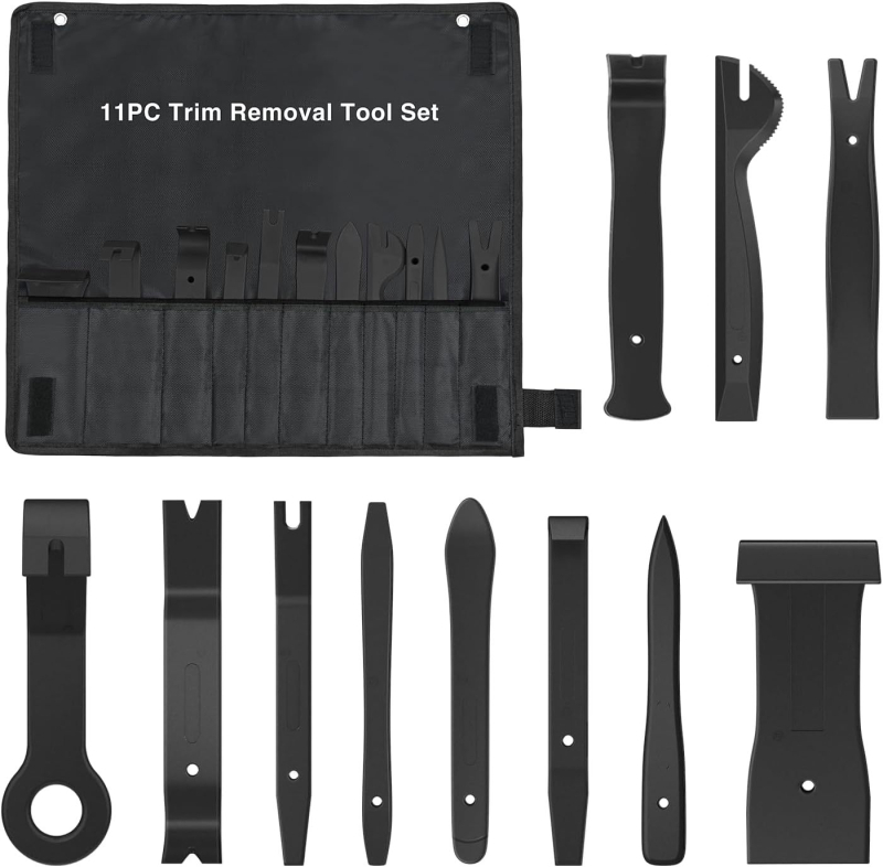 11 dalių automobilio interjero demontavimo įrankių rinkinys (PP) durų panelėms ir garso sistemai