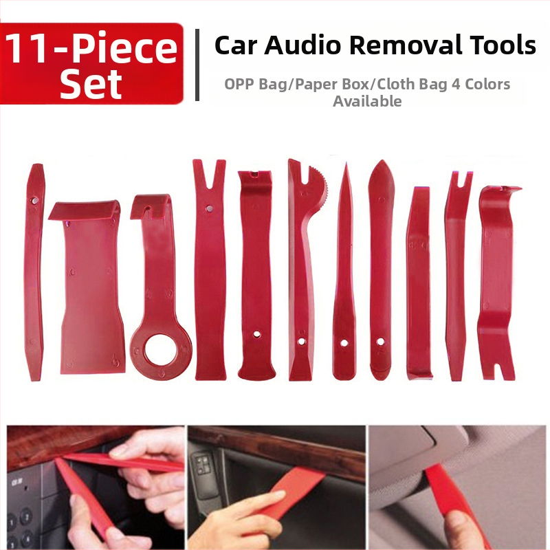 11 dalių automobilio interjero demontavimo įrankių rinkinys (PP) durų panelėms ir garso sistemai
