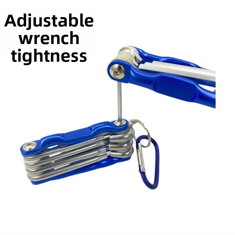 Ruijute Sulankstomas šešiakampių įrankių rinkinys su aliuminio korpusu, vidinis šešiakampis antgalis, 7–8 vnt., aukštos anglies plienas