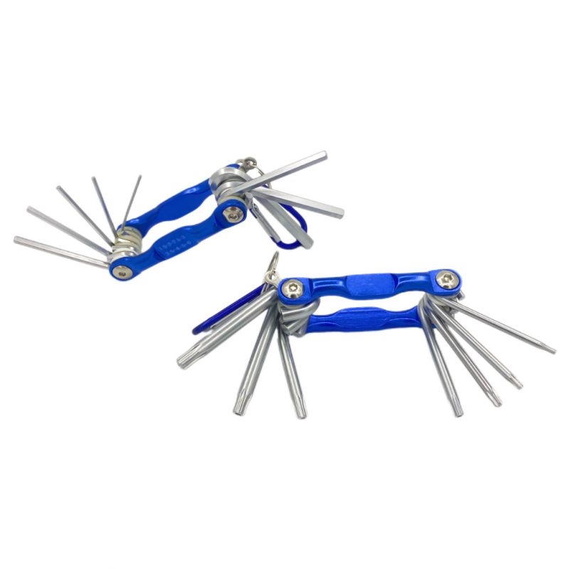 Ruijute Sulankstomas šešiakampių įrankių rinkinys su aliuminio korpusu, vidinis šešiakampis antgalis, 7–8 vnt., aukštos anglies plienas