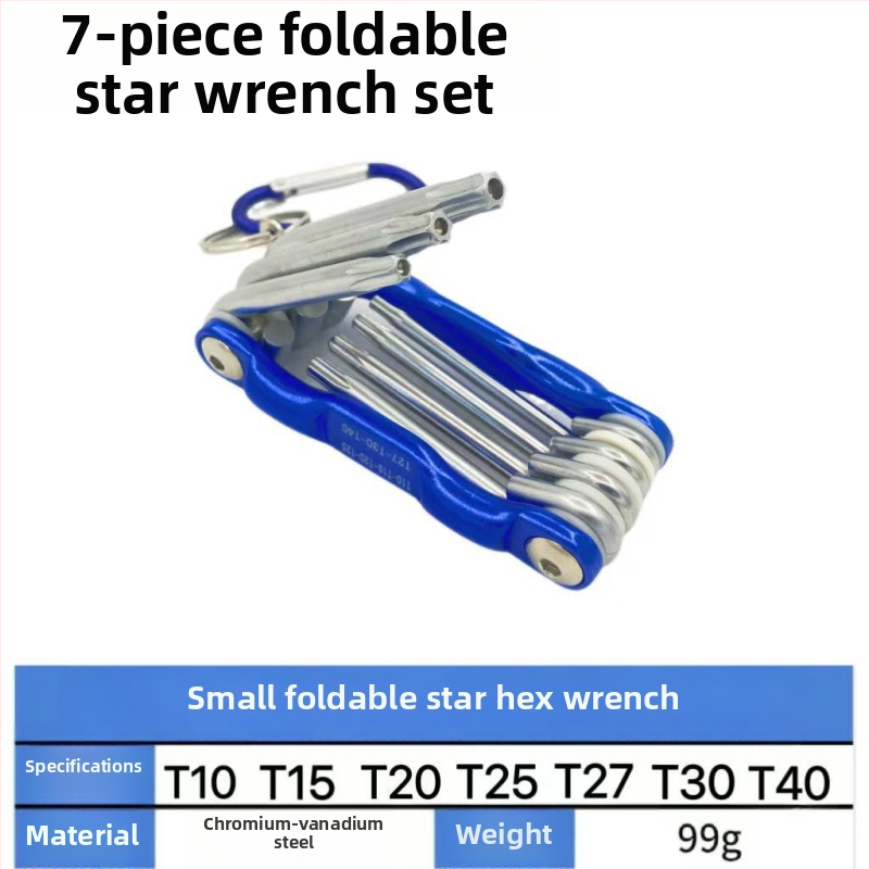 Ruijute Sulankstomas šešiakampių įrankių rinkinys su aliuminio korpusu, vidinis šešiakampis antgalis, 7–8 vnt., aukštos anglies plienas