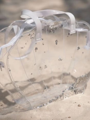 Átlátszó PVC strandtáska, vízálló héj-stílus, kapacitás 20 L alatt, utcai stílus