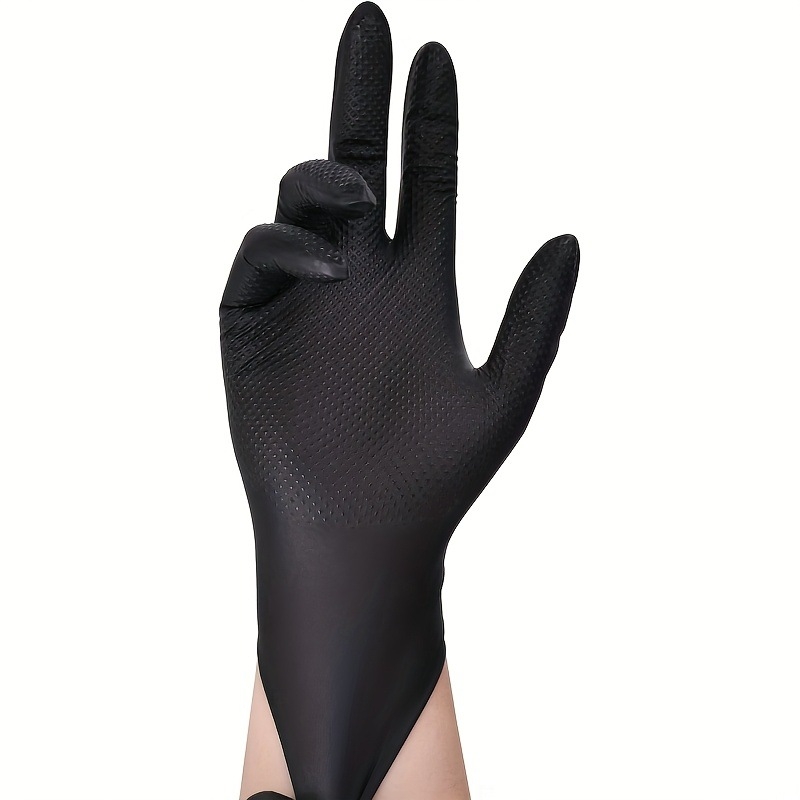 Nitril kesztyű autójavításhoz, Diamante mintázat, Egyszer használatos, Nehéz munkára tervezve, 0.2–0.3 mm