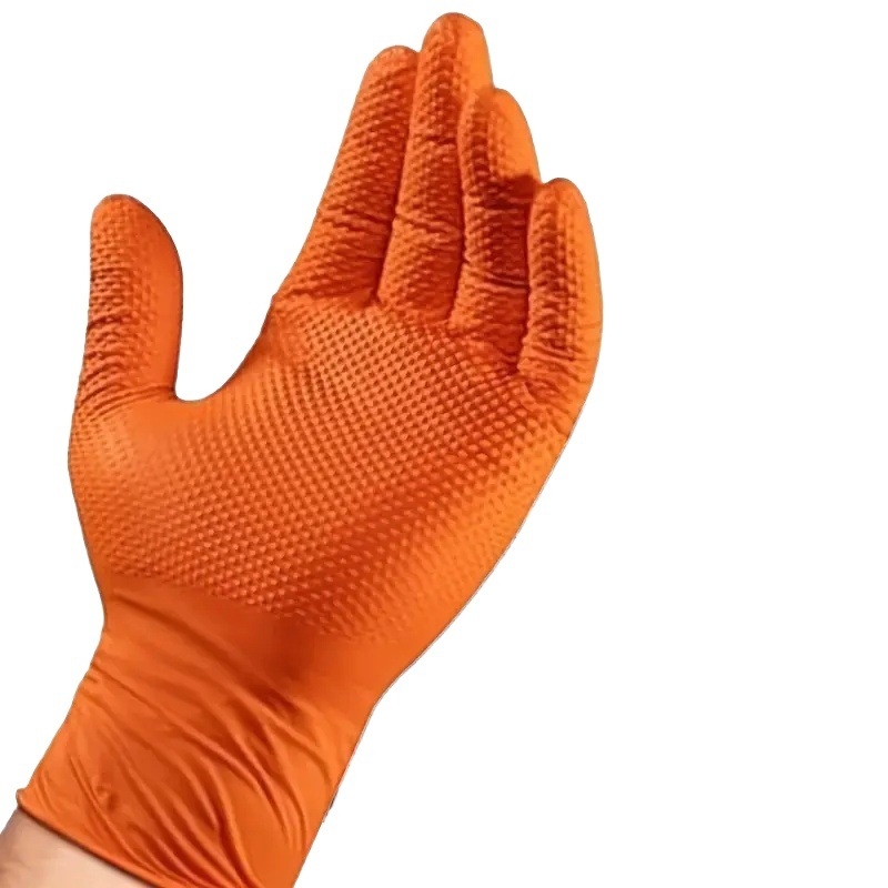 Nitril kesztyű autójavításhoz, Diamante mintázat, Egyszer használatos, Nehéz munkára tervezve, 0.2–0.3 mm