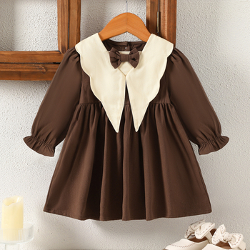 Dječja haljina princeza s dugim rukavima, 100% pamuk, za uzrast 3-8 godina, proljeće i jesen