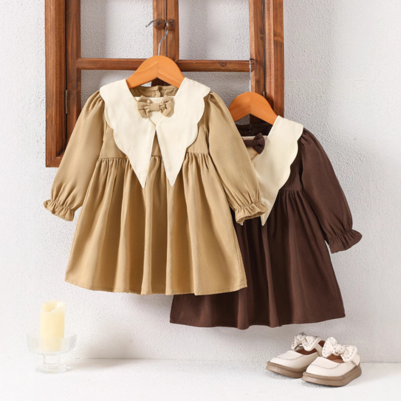 Dječja haljina princeza s dugim rukavima, 100% pamuk, za uzrast 3-8 godina, proljeće i jesen