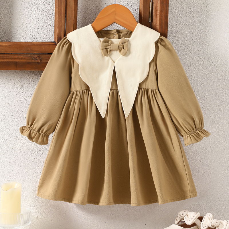 Dječja haljina princeza s dugim rukavima, 100% pamuk, za uzrast 3-8 godina, proljeće i jesen