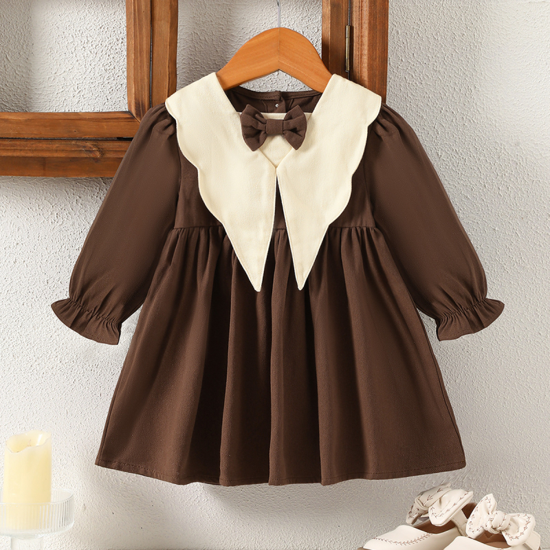 Dječja haljina princeza s dugim rukavima, 100% pamuk, za uzrast 3-8 godina, proljeće i jesen