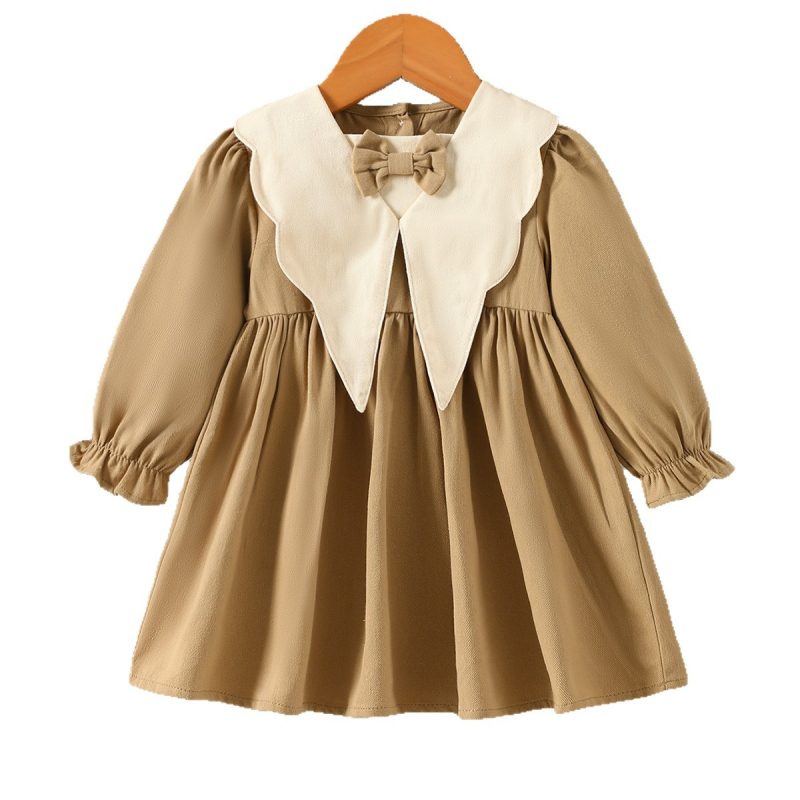 Dječja haljina princeza s dugim rukavima, 100% pamuk, za uzrast 3-8 godina, proljeće i jesen