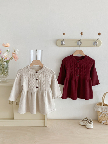 Dječja haljina za djevojčice s vilinskim stilom, dugi rukav, pamuk, princes kroj, za uzrast 1–3 godine, jesen 2025