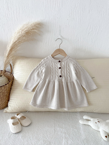 Dječja haljina za djevojčice s vilinskim stilom, dugi rukav, pamuk, princes kroj, za uzrast 1–3 godine, jesen 2025