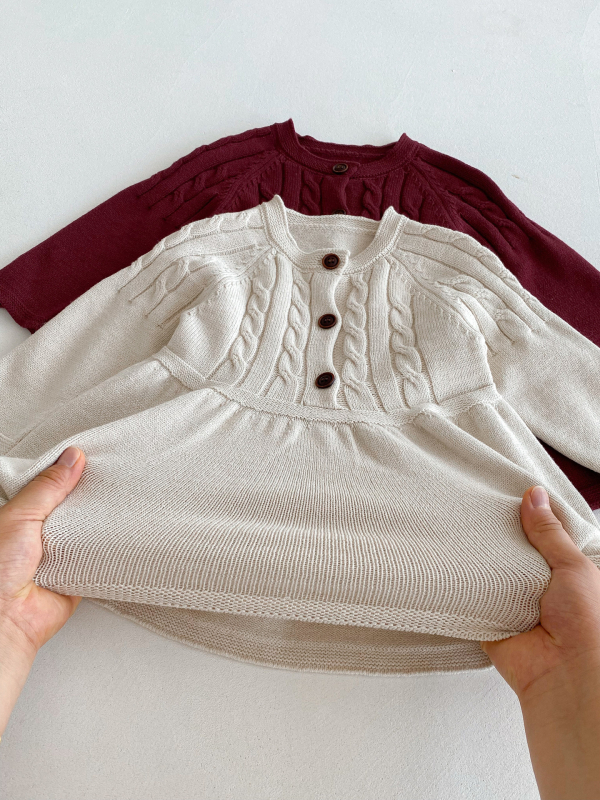 Dječja haljina za djevojčice s vilinskim stilom, dugi rukav, pamuk, princes kroj, za uzrast 1–3 godine, jesen 2025