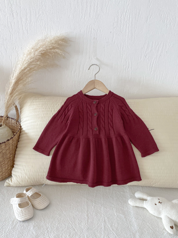 Dječja haljina za djevojčice s vilinskim stilom, dugi rukav, pamuk, princes kroj, za uzrast 1–3 godine, jesen 2025