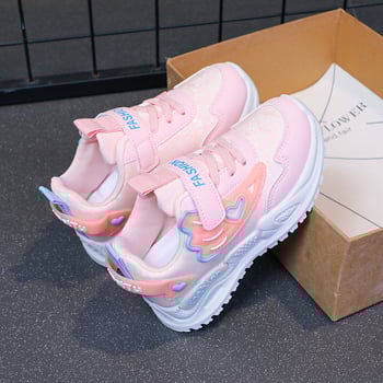 PU bőr gyerek futócipők Velcro-záródással, gumitalppal, csúszásmentes, ütéscsillapító és tartós, 4–16 éveseknek