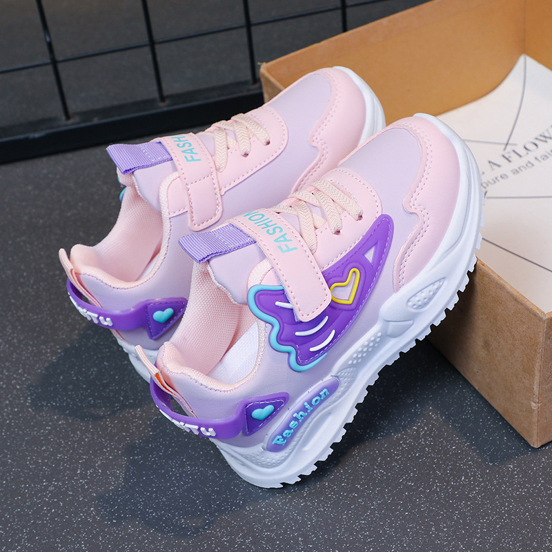 PU bőr gyerek futócipők Velcro-záródással, gumitalppal, csúszásmentes, ütéscsillapító és tartós, 4–16 éveseknek