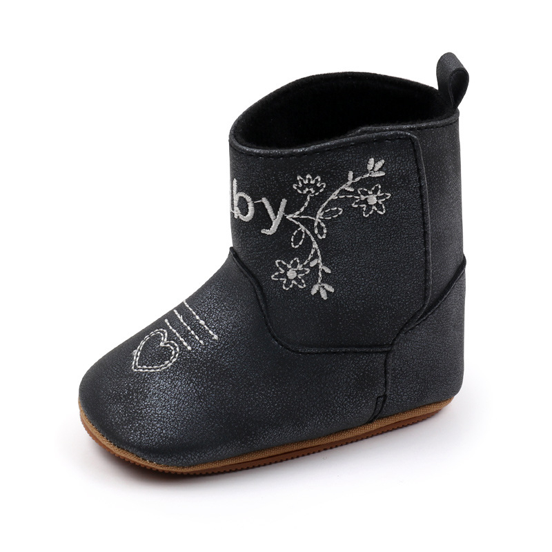 Dječje čizme, vintage stil, umjetna PU gornja stranica, visok vrh, Velcro zatvarač, za dob 12–36 mjeseci