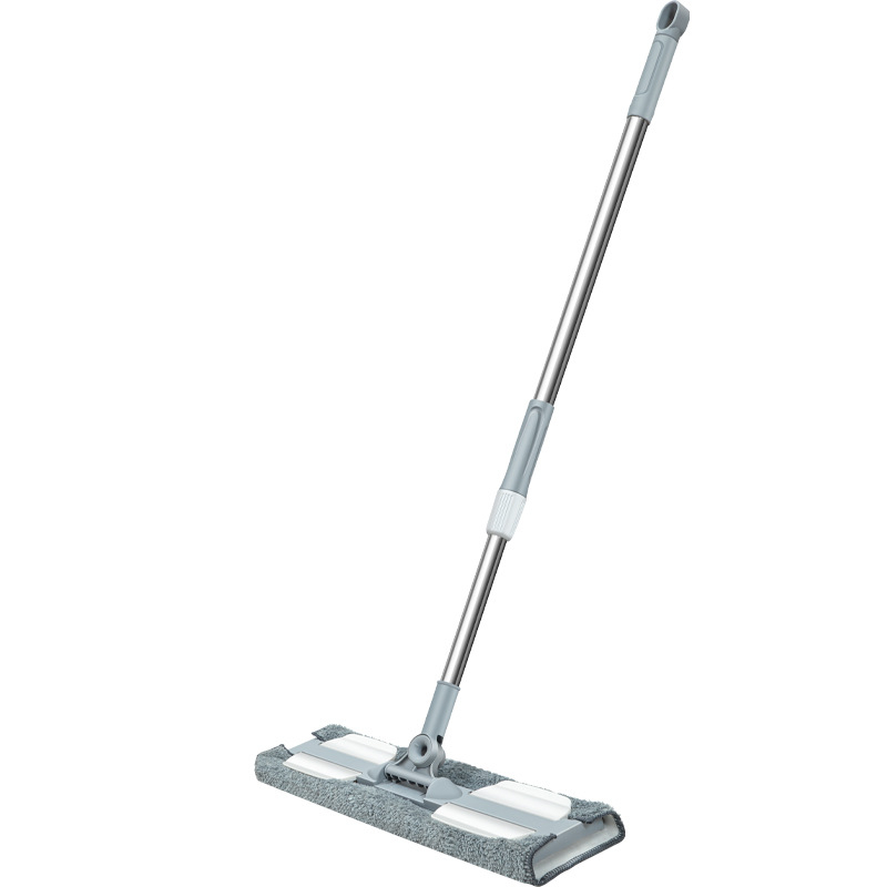 Flat Mop με κάλυμμα από ύφασμα για οικιακή χρήση, διπλής χρήσης στεγνό/βρεγμένο, ράβδος από ανοξείδωτο ατσάλι, τύπος σφιγκτήρα σκόνης, 60-80% νέο πλαστικό υλικό