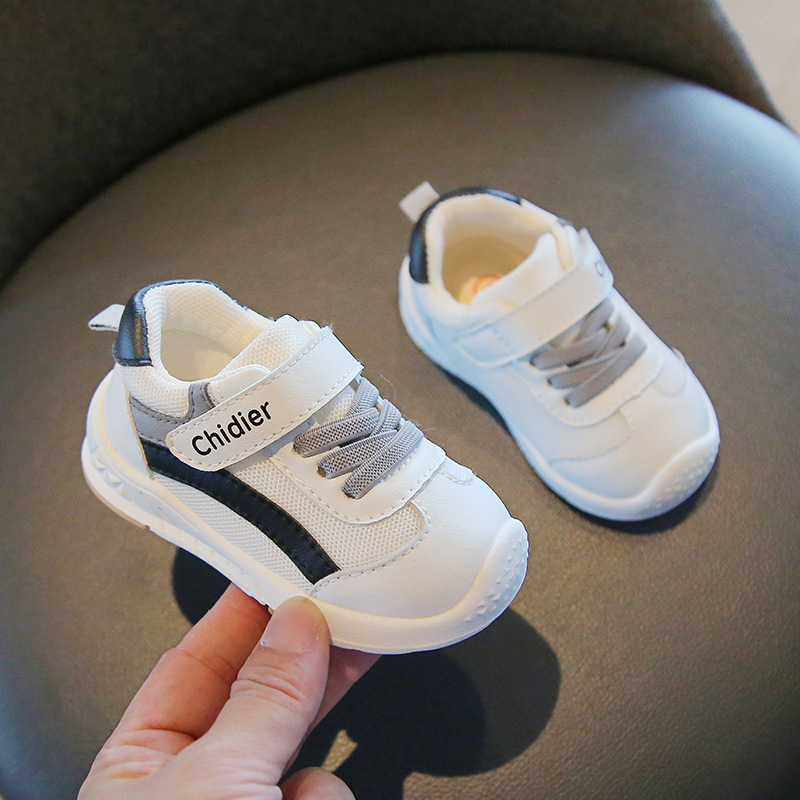 Kvėpuojančios tinklo viršutinės dalies kūdikių bėgiojimui bateliai, gumos padas, Velcro užsegimas, 1–3 metų amžius, žemas kulkšnies aukštis