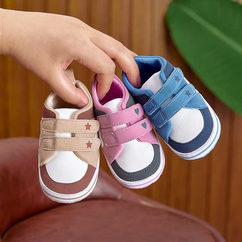 Dječje sportske tenisice za bebe i malu djecu, gornji dio od pamuka, Velcro zatvarač, protuklizna potplata, za djecu uzrasta 12–36 mjeseci