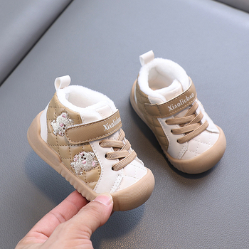 Žieminiai bateliai vaikams 12–36 mėn, Velcro užsegimas, viršus iš sintetinės odos, kvėpuojantys ir atsparūs dėvėjimui, žemas kulkšnies aukštis, minkšta padas