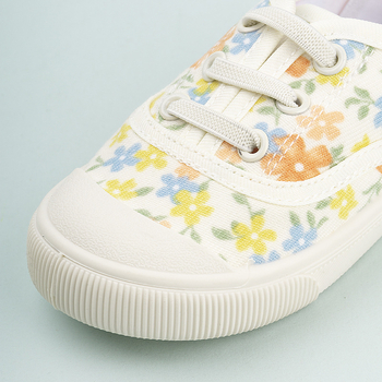 Vaikiški drobės bateliai su Velcro užsegimu, žemas viršus, dryžuotas raštas, TPR padas