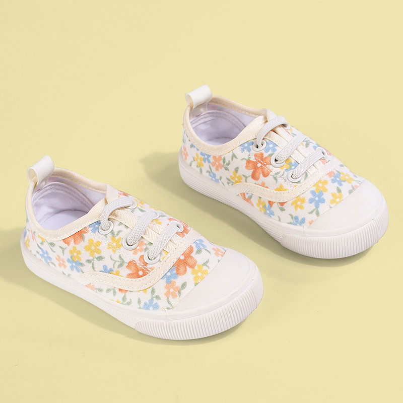 Vaikiški drobės bateliai su Velcro užsegimu, žemas viršus, dryžuotas raštas, TPR padas