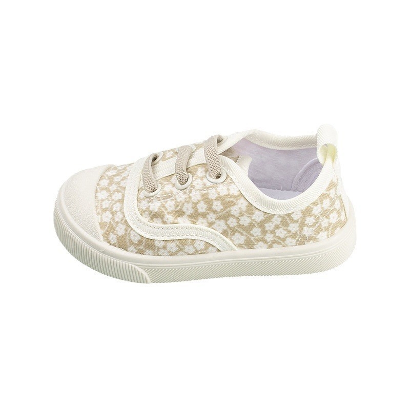 Vaikiški drobės bateliai su Velcro užsegimu, žemas viršus, dryžuotas raštas, TPR padas