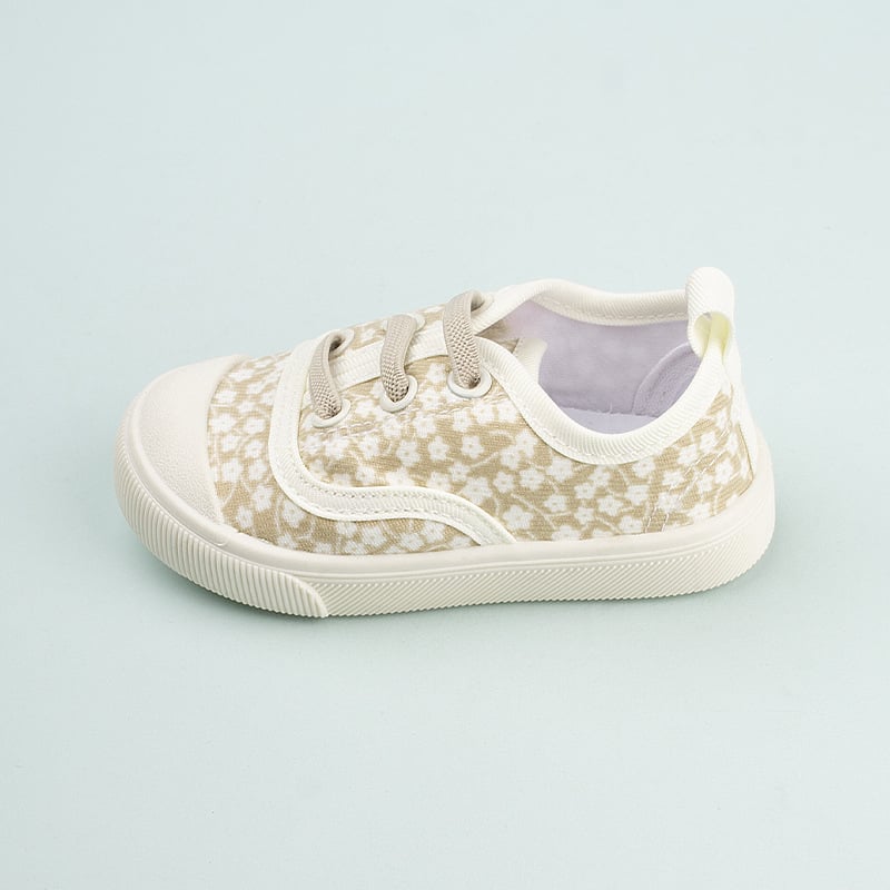 Vaikiški drobės bateliai su Velcro užsegimu, žemas viršus, dryžuotas raštas, TPR padas