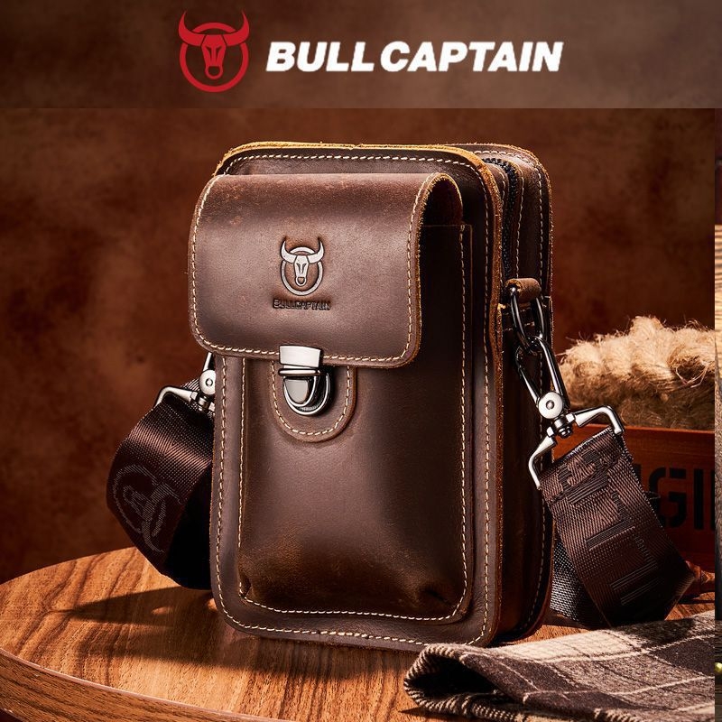 Vyrų juosmens rankinė - Kraft popieriaus medžiaga, odinė įdėklas, prekės ženklas Aqi, 2018 m. pavasaris