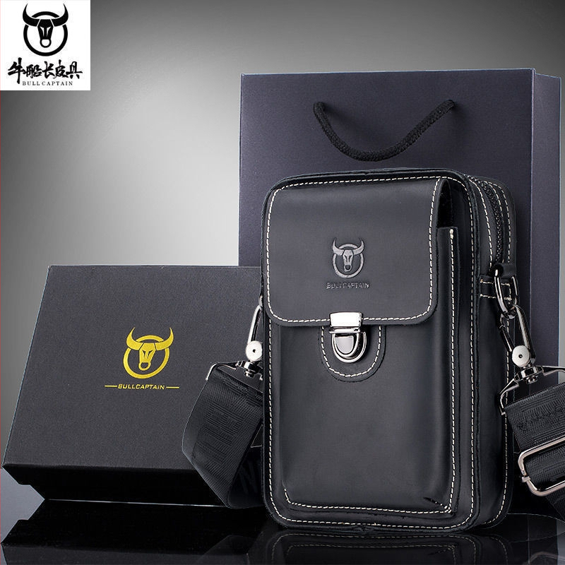 Vyrų juosmens rankinė - Kraft popieriaus medžiaga, odinė įdėklas, prekės ženklas Aqi, 2018 m. pavasaris