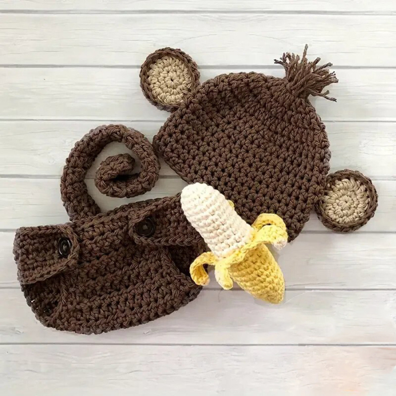 Kūdikio fotografavimo rekvizitai — rankomis megztas megztiniai komplektas naujagimiams, prekės ženklas Chuan Ying, paprastas stilius