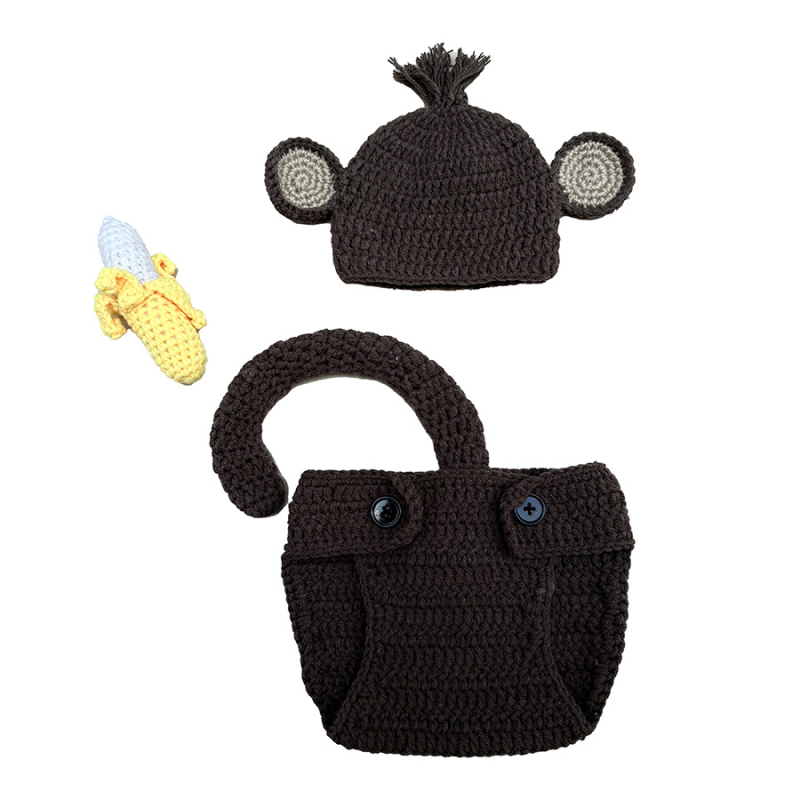 Kūdikio fotografavimo rekvizitai — rankomis megztas megztiniai komplektas naujagimiams, prekės ženklas Chuan Ying, paprastas stilius