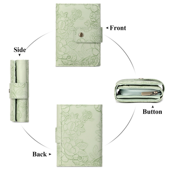 Portofel clutch cu model floral, piele PU, căptușeală poliester, funcție anti-furt