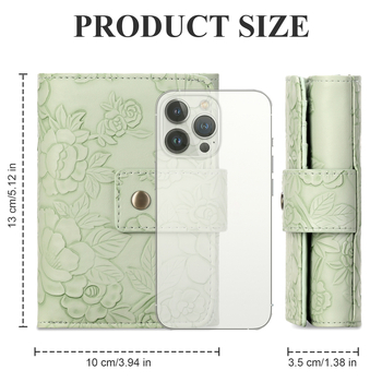 Portofel clutch cu model floral, piele PU, căptușeală poliester, funcție anti-furt