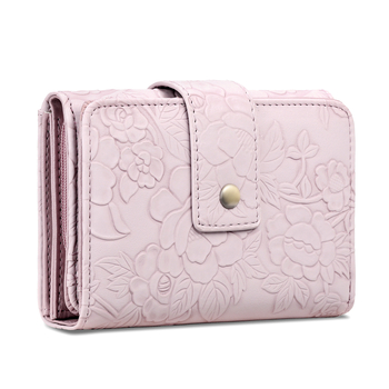 Portofel clutch cu model floral, piele PU, căptușeală poliester, funcție anti-furt