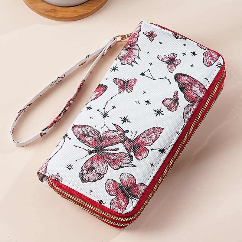 Moteriška PU odos ilga piniginė su gyvūnų raštu, vidinis audinys iš sintetinės odos, atspari nusidėvėjimui, 2025