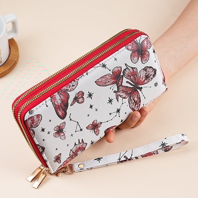 Moteriška PU odos ilga piniginė su gyvūnų raštu, vidinis audinys iš sintetinės odos, atspari nusidėvėjimui, 2025